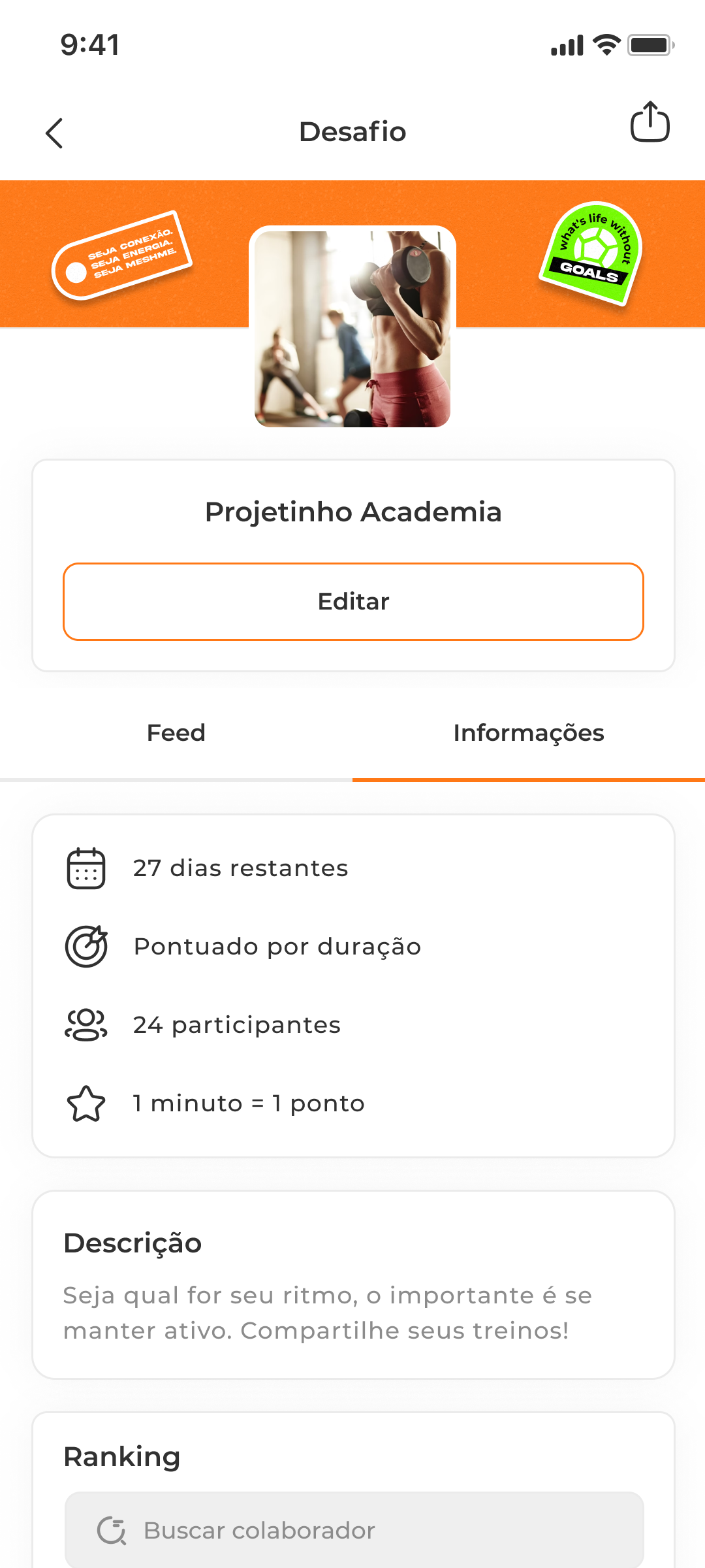 Crie desafios de atividade física com seus colegas